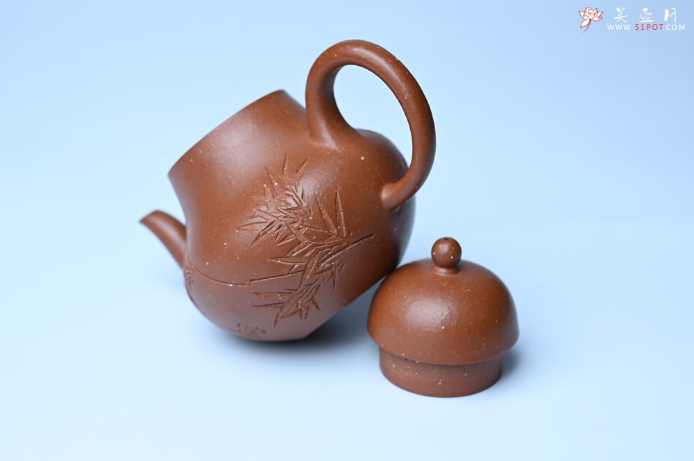 紫砂壶图片：美壶特惠 特好朱泥居不可无竹梨形壶 茶人醉爱 - 美壶网