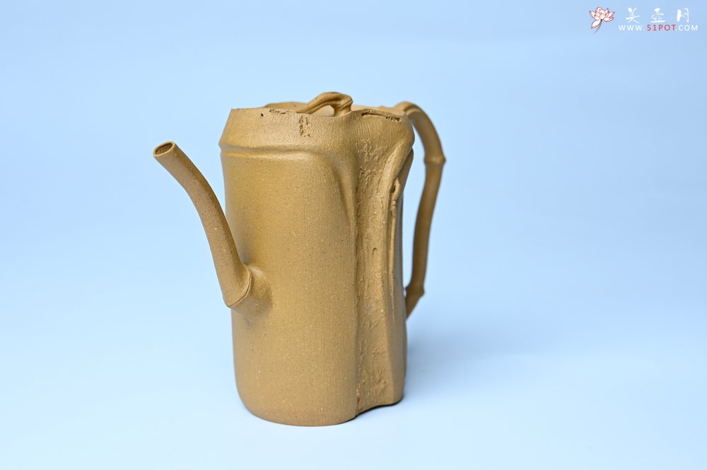 紫砂壶图片：美壶特惠 黄金段泥全手工君竹壶 茶人醉爱 - 美壶网