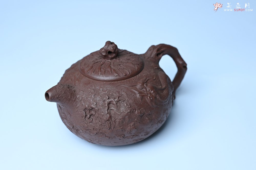 紫砂壶图片：潜力股赵老师实力演绎全手工龙供春壶 肌理细腻逼真 - 美壶网