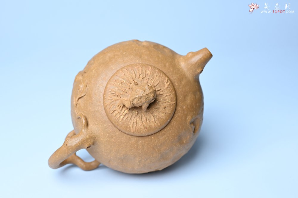 紫砂壶图片：潜力股赵老师实力演绎全手工老黄段泥金蟾供春壶 金蟾灵动 不失为一把好壶 - 美壶网