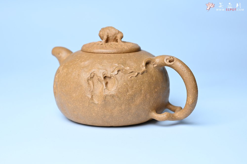紫砂壶图片：潜力股赵老师实力演绎全手工老黄段泥金蟾供春壶 金蟾灵动 不失为一把好壶 - 美壶网