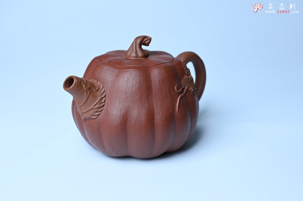 紫砂壶图片：美壶福利特惠 美壶专属定制 精致好料南瓜紫砂壶  肌理丰富生动 - 美壶网