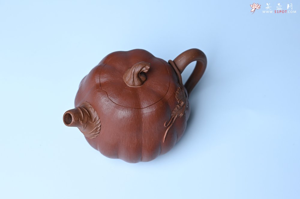 紫砂壶图片：美壶福利特惠 美壶专属定制 精致好料南瓜紫砂壶  肌理丰富生动 - 美壶网