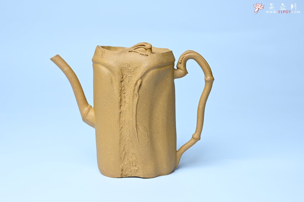 紫砂壶图片：美壶特惠 黄金段泥全手工君竹壶 茶人醉爱 - 美壶网