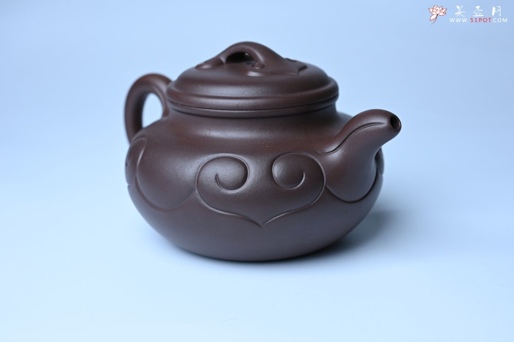 紫砂壶图片：美壶特惠 精致特好老紫泥仿古如意壶 茶人醉爱 - 美壶网