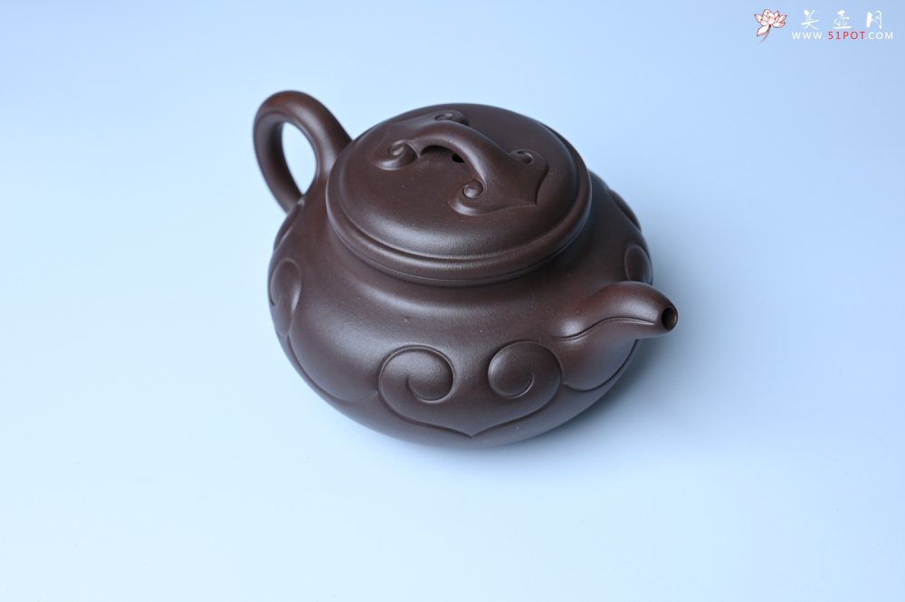 紫砂壶图片：美壶特惠 精致特好老紫泥仿古如意壶 茶人醉爱 - 美壶网