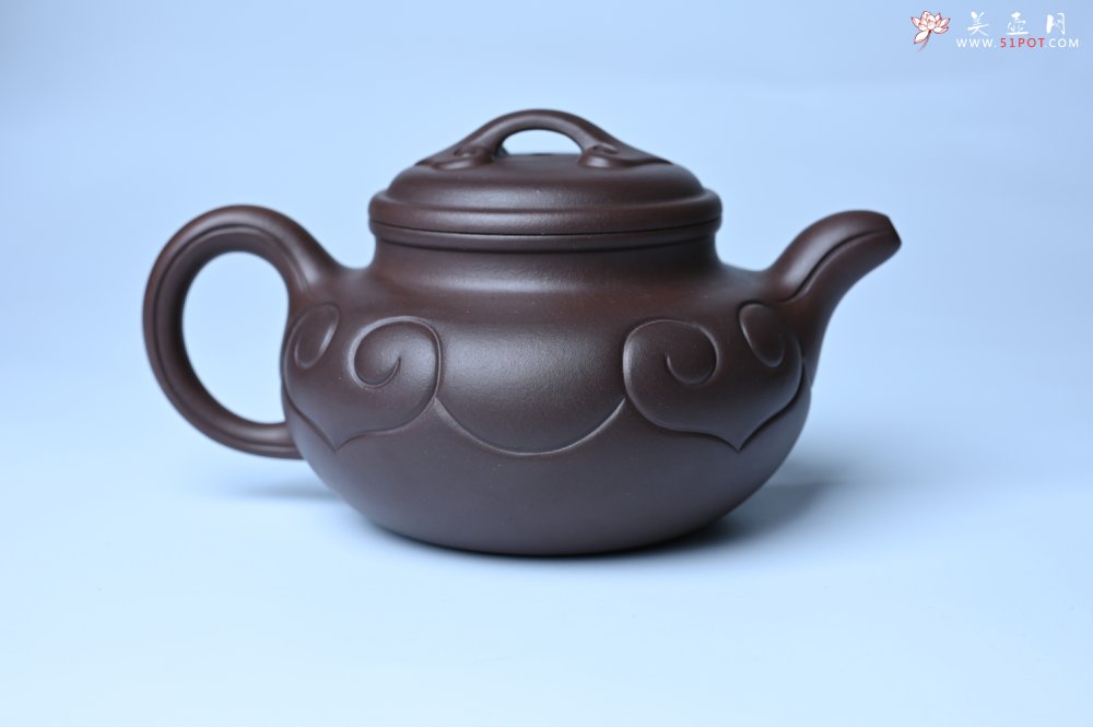 紫砂壶图片：美壶特惠 精致特好老紫泥仿古如意壶 茶人醉爱 - 美壶网