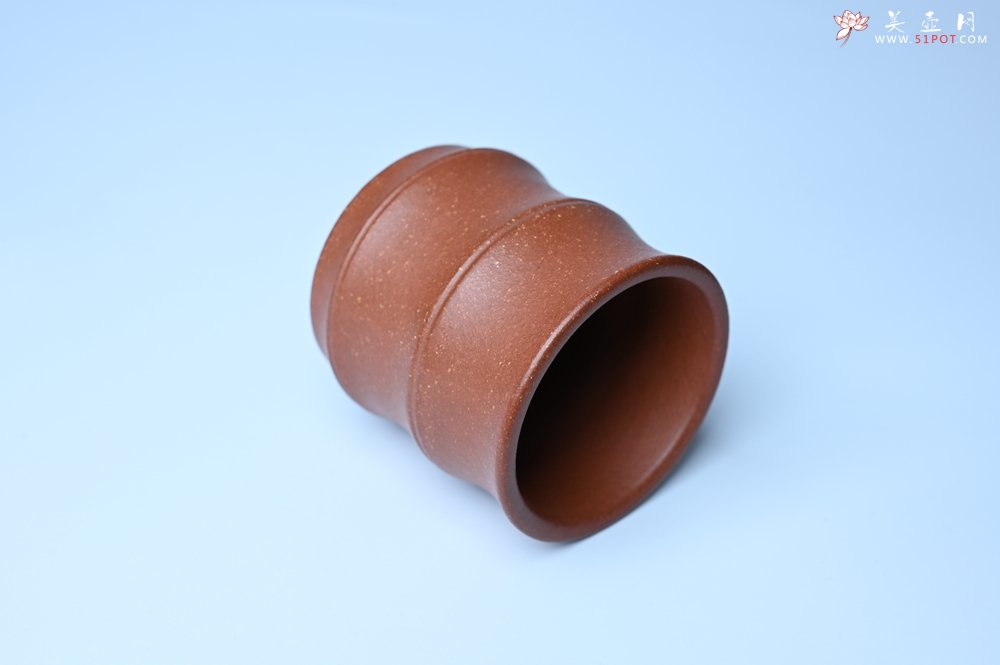 紫砂壶图片：美杯特惠 精致厚实特好降坡泥竹节主人杯 - 美壶网