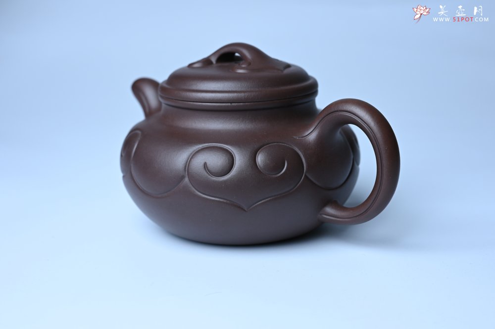 紫砂壶图片：美壶特惠 精致特好老紫泥仿古如意壶 茶人醉爱 - 美壶网