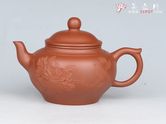 紫砂壶图片：笑樱 容量：200cc  泥料：小红泥 - 美壶网