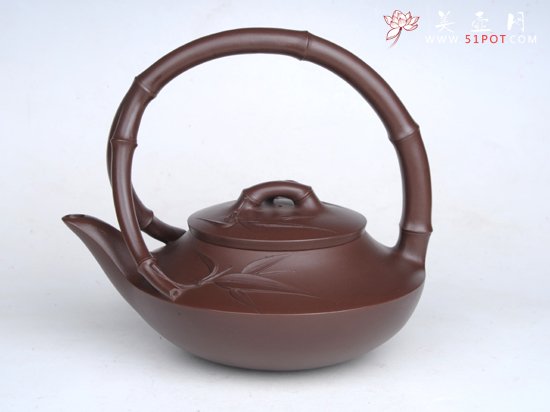 紫砂壶图片：金枝玉叶 泥料：紫泥 容量：350... - 美壶网