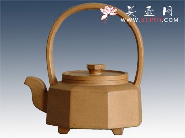 紫砂壶图片：小八方提梁 - 美壶网