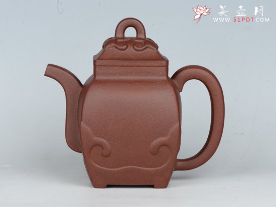 紫砂壶图片：四方如意   泥料：红棕青 - 美壶网