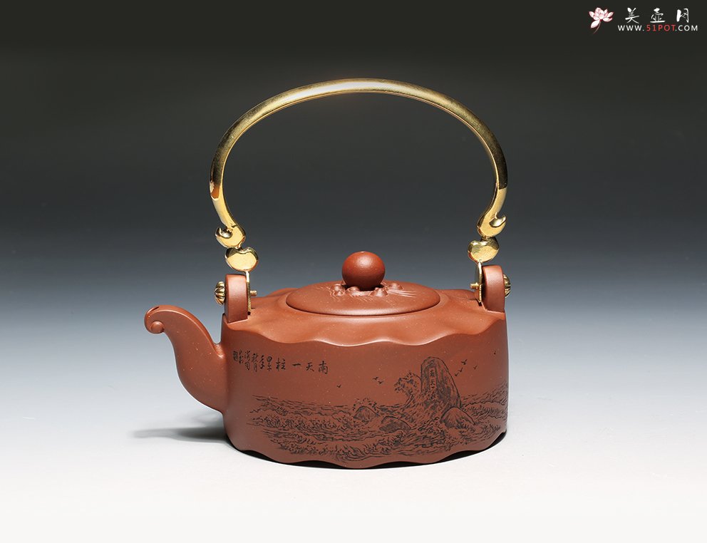 紫砂壶图片：晨辉（陶刻） - 美壶网