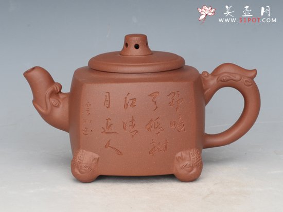 紫砂壶图片：四方龙韵 - 美壶网