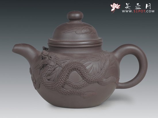 紫砂壶图片：堆龙掇球 - 美壶网