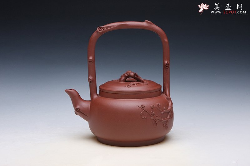 紫砂壶图片：寒梅提梁 - 美壶网