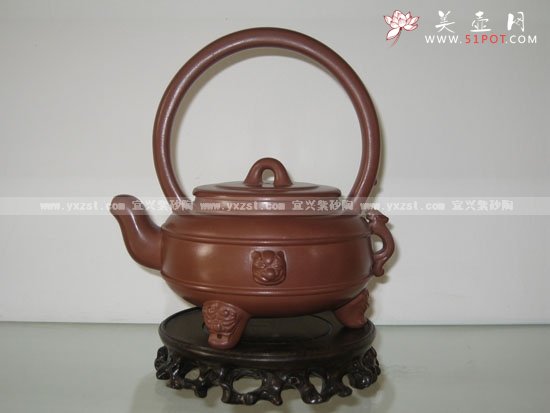 紫砂壶图片：玉璧提梁 - 美壶网