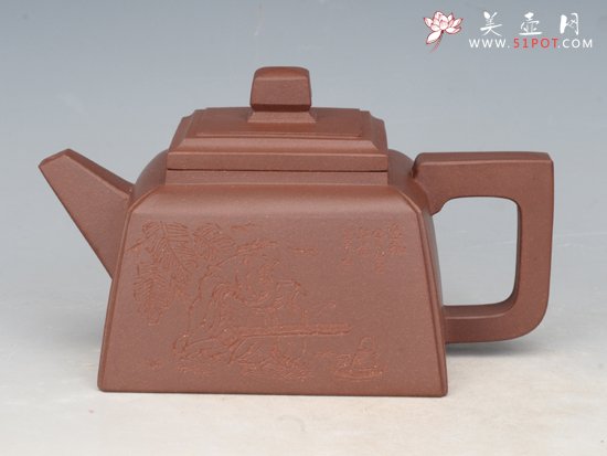 紫砂壶图片：四方抽角 - 美壶网