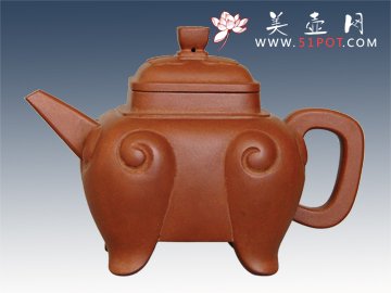 紫砂壶图片：四方宝鼎壶 - 美壶网