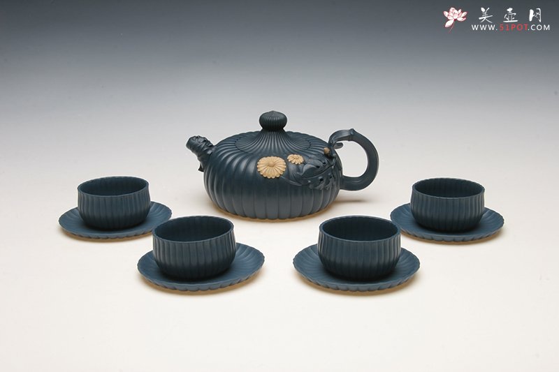 紫砂壶图片：三十六节菊花套具 - 美壶网