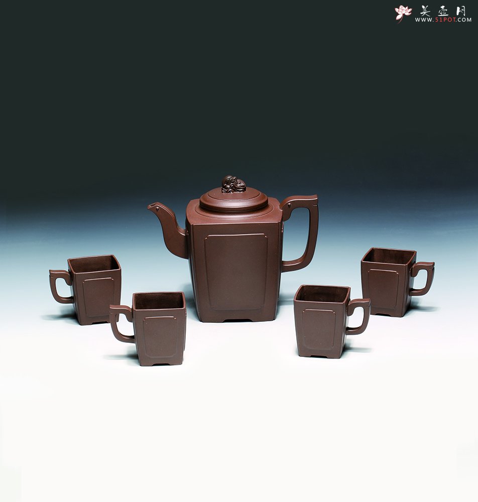 紫砂壶图片：龙凤玉玺茶具 - 美壶网