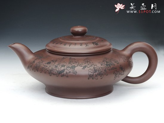 紫砂壶图片：百子百福 - 美壶网