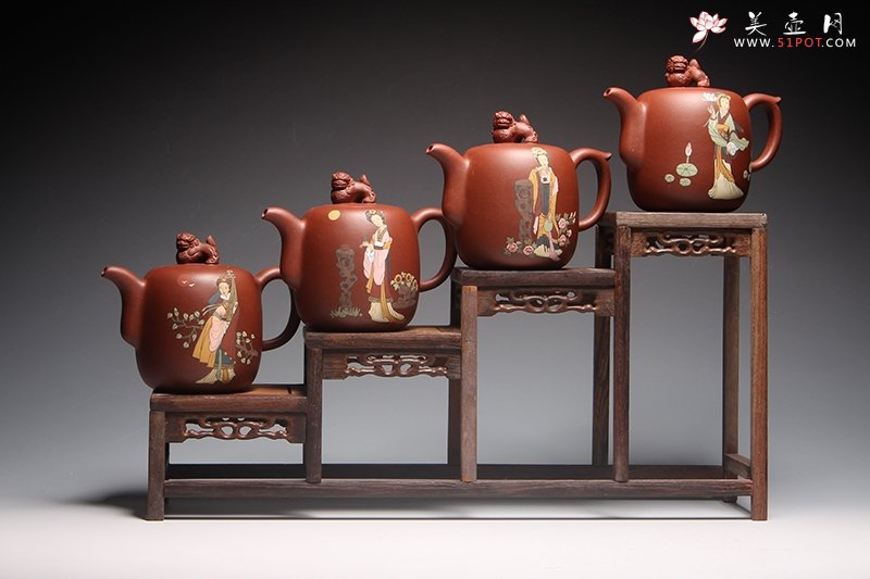 紫砂壶图片：四大美女组壶 - 美壶网