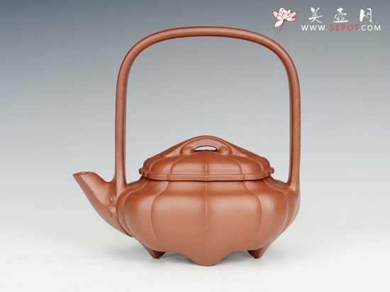 紫砂壶图片：菱花提梁 - 美壶网