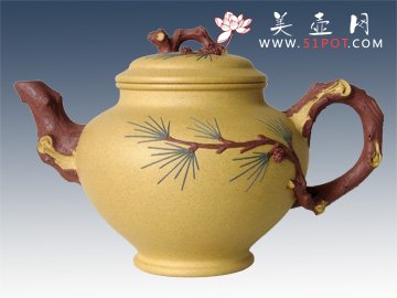 紫砂壶图片：双色劲松壶 - 美壶网