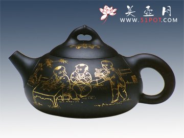 紫砂壶图片：描金雅士 - 美壶网