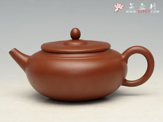 紫砂壶图片：朱泥扁鼓 - 美壶网
