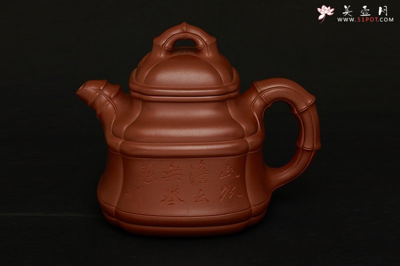紫砂壶图片：四方竹鼎 - 美壶网