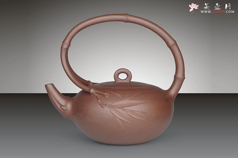 紫砂壶图片：春竹提梁壶 - 美壶网