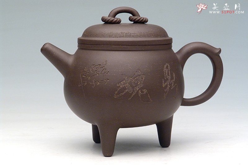 紫砂壶图片：串盖三足 - 美壶网