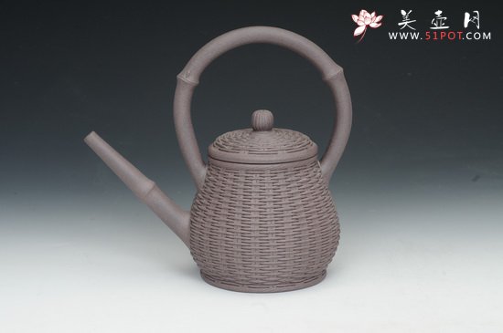紫砂壶图片：竹编提梁 - 美壶网
