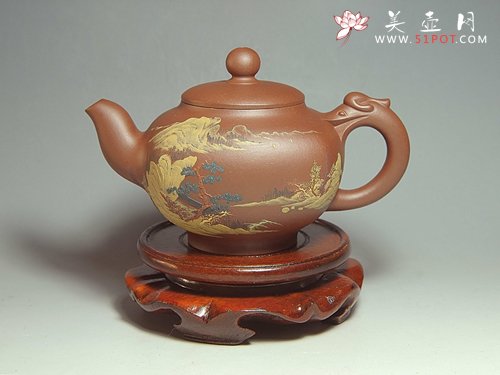 紫砂壶图片：泥绘系列 - 美壶网