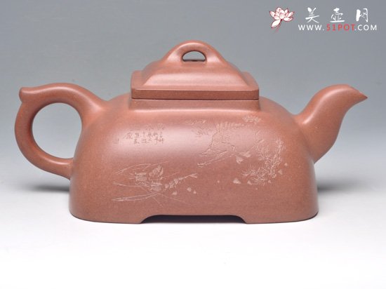 紫砂壶图片：觚棱 青灰泥 800cc - 美壶网