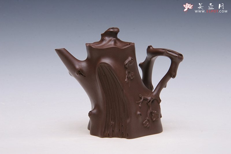 紫砂壶图片：小弯把梅桩壶 - 美壶网
