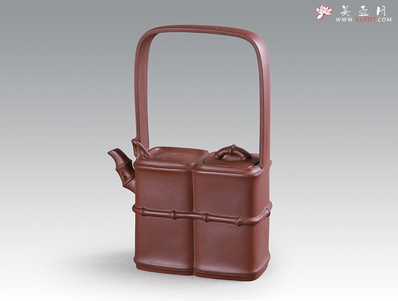 紫砂壶图片：双竹提梁壶 - 美壶网