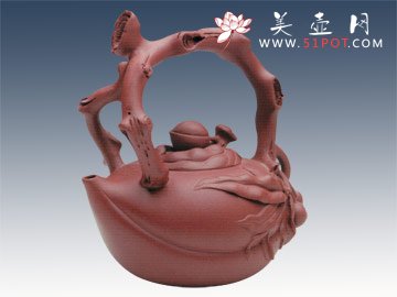 紫砂壶图片：圣桃提梁 - 美壶网