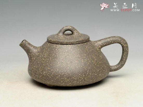 紫砂壶图片：子冶石瓢  泥料：青玉金砂 - 美壶网