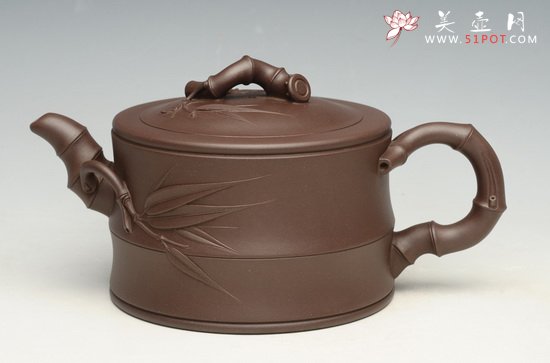 紫砂壶图片：竹段1  800cc - 美壶网