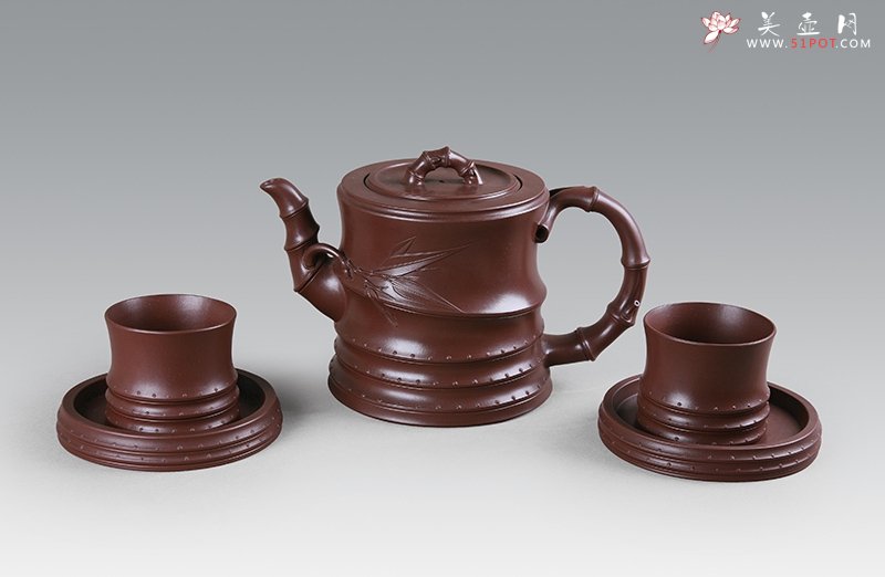 紫砂壶图片：九头竹根茶具 - 美壶网