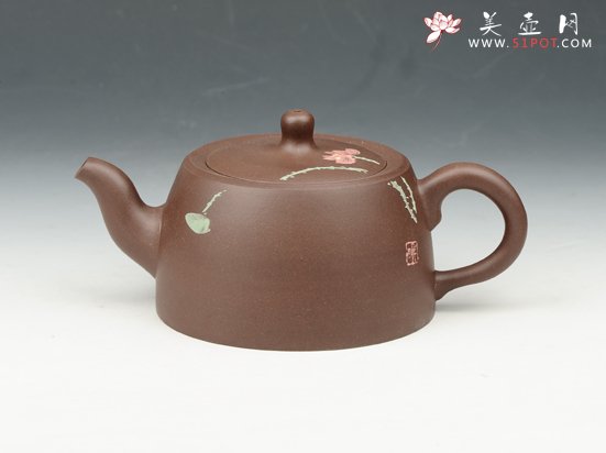 紫砂壶图片：井栏壶 350cc 原矿紫泥 - 美壶网