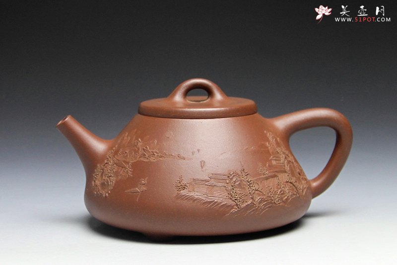 紫砂壶图片：泥绘大石瓢（张烨泥绘） - 美壶网