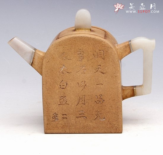 紫砂壶图片：四方镶玉 - 美壶网