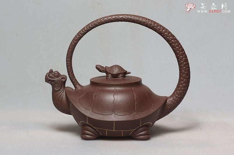 紫砂壶图片：逸寿提梁 - 美壶网