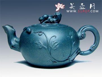 紫砂壶图片：松鼠葡萄 - 美壶网