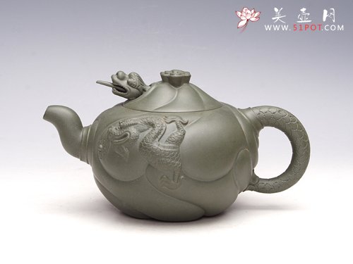 紫砂壶图片：鱼化龙 明清绿泥 ... - 美壶网